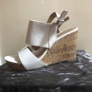 White Wedges w/ cork wedge and geometric blocking
